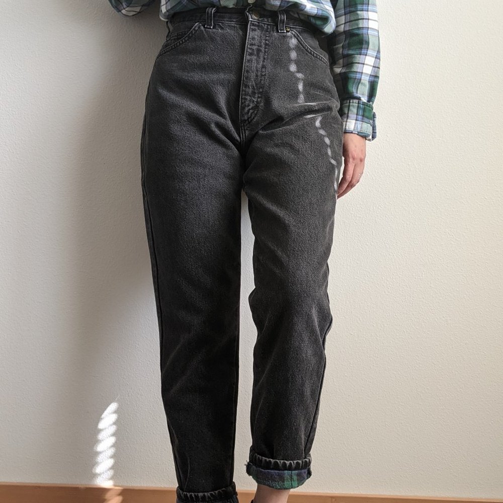 L.L. Bean Lined Vintage High Rise Mom Jeans Black